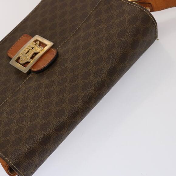 CELINE Macadam Canvas Shoulder Bag Pvc Brown - Picture 6 of 13